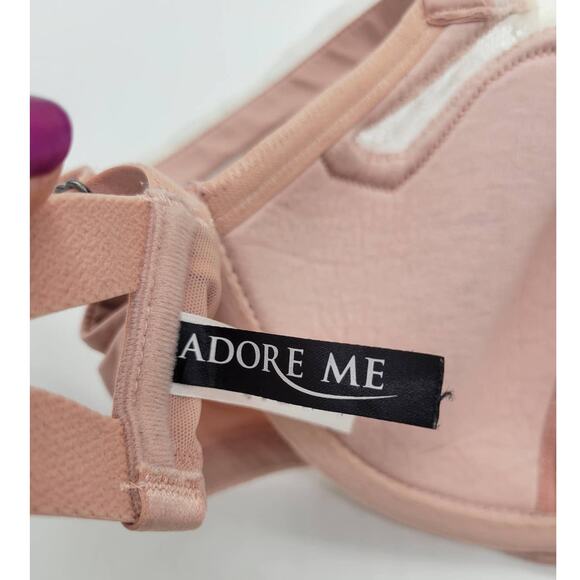 Adore Me Pinkish tan with White Lace Bottom Cup Underwire Bra Size 34DD - Picture 3 of 7